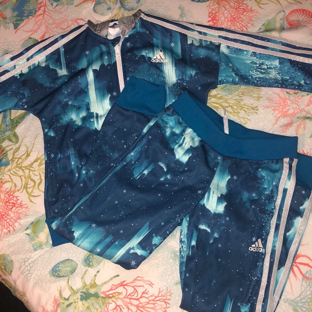 Adidas frozen matching track suit